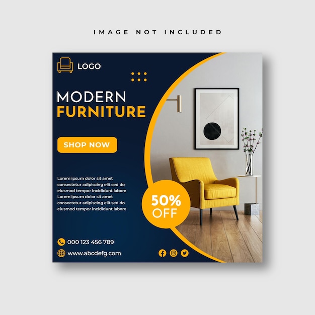 Furniture sale social media and instagram post template