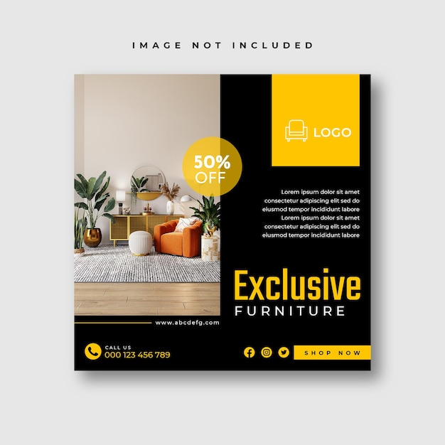 Furniture sale social media and instagram post template