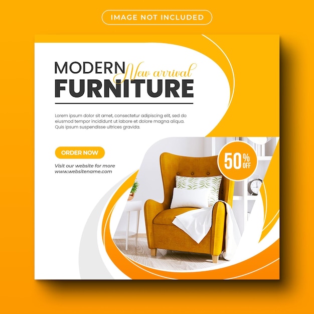 Furniture sale social media post design or product promotion instagram post banner template