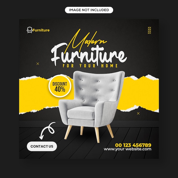 Furniture sale social media post design template