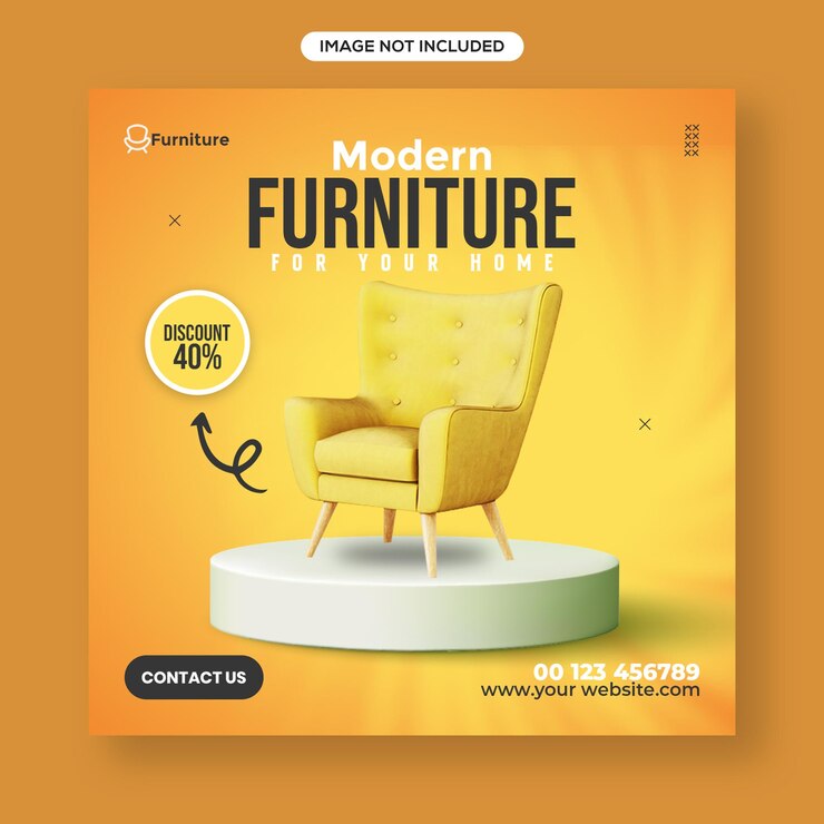 Furniture sale social media post design template