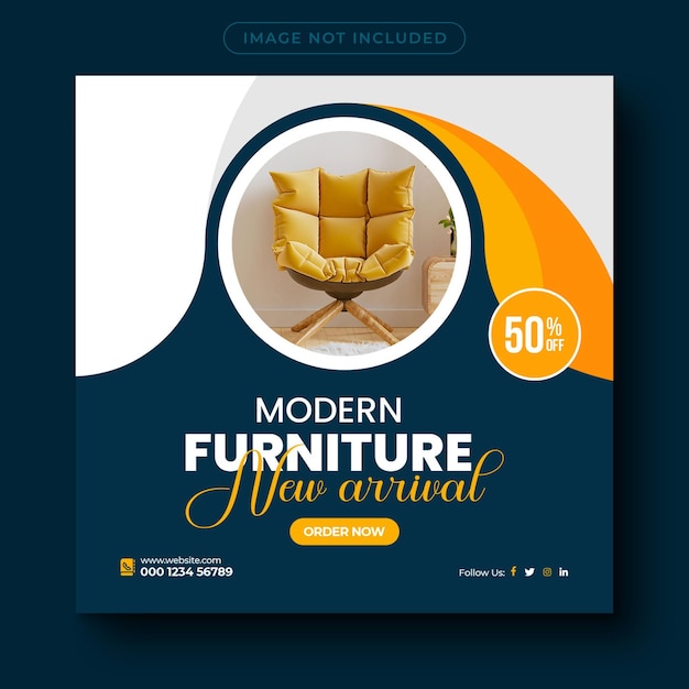 Furniture sale social media post and instagram post banner template