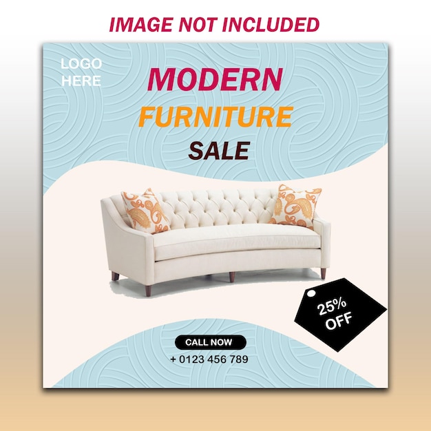 PSD furniture sale social media post template design