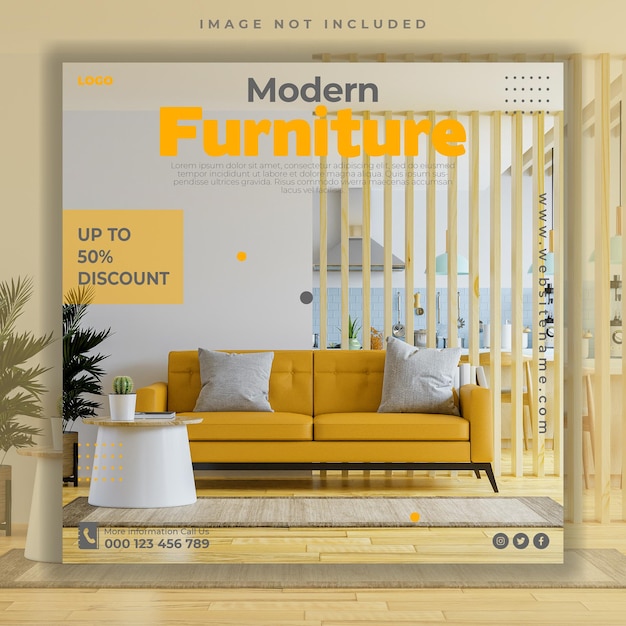 PSD furniture sale social media post