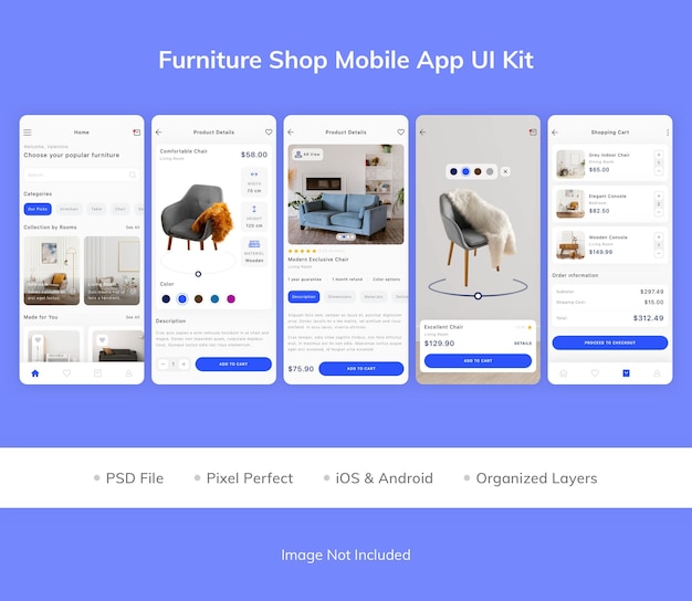 Furniture shop mobile app ui kit