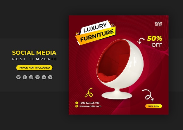 Furniture social media banner post template