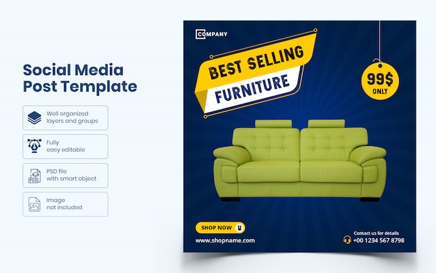 Furniture social media banner template