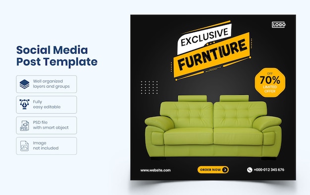 PSD furniture social media banner template