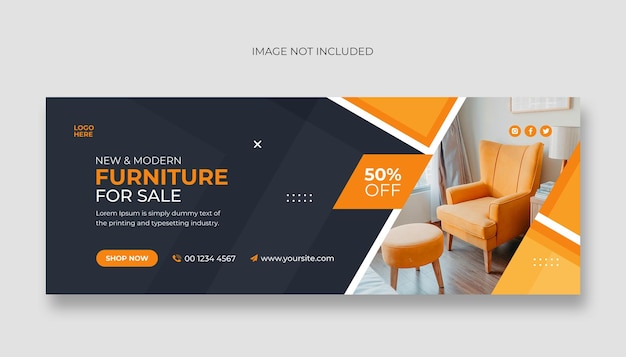 PSD furniture social media facebook cover and web banner template