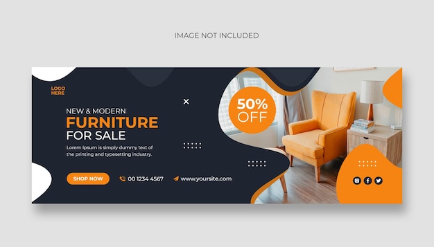 Furniture social media facebook cover and web banner template