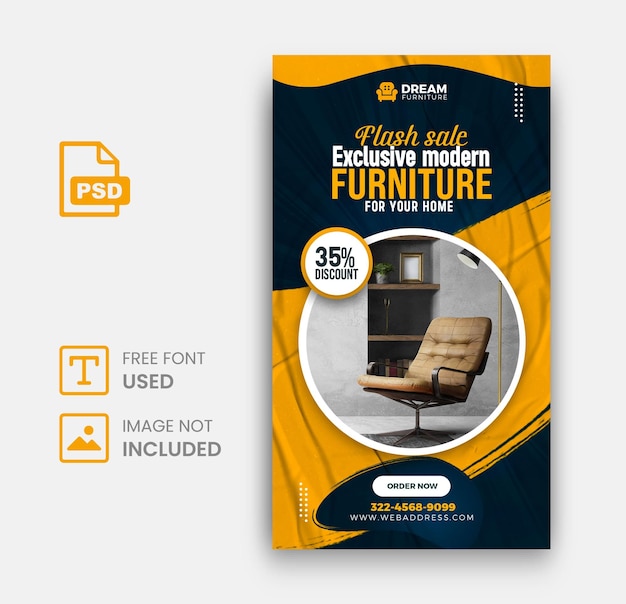 Furniture social media instagram post template Premium Psd