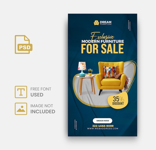 Furniture social media instagram post template Premium Psd