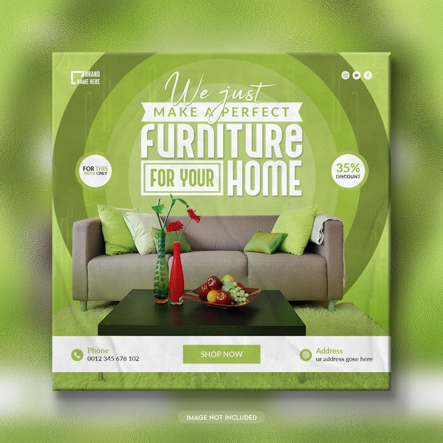 PSD furniture social media instagram post template