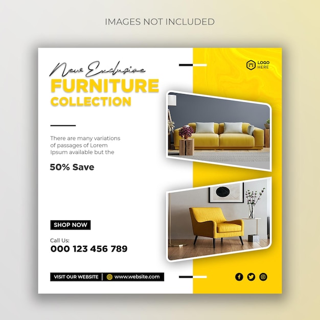 Furniture social media instagram post template