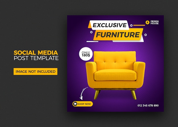 Furniture social media instagram post template