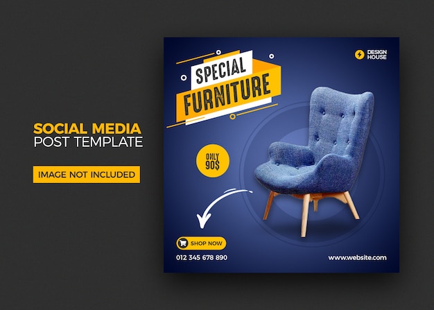 Furniture social media instagram post template