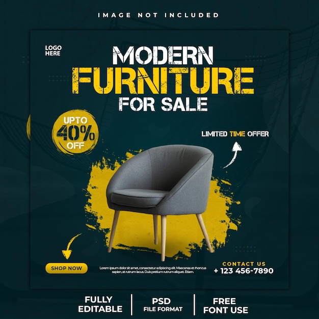 Furniture social media post and banner