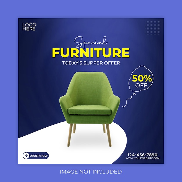 PSD furniture social media post design template