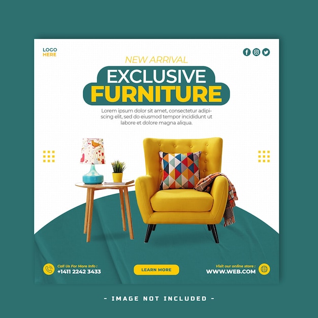 PSD furniture social media post design