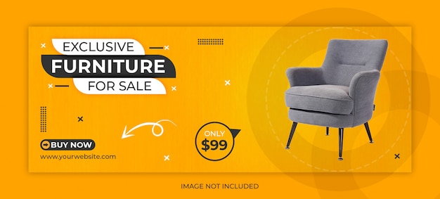 Furniture social media post or facebook cover template