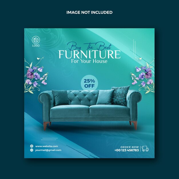 Furniture social media post for instagram or home and decor web banner