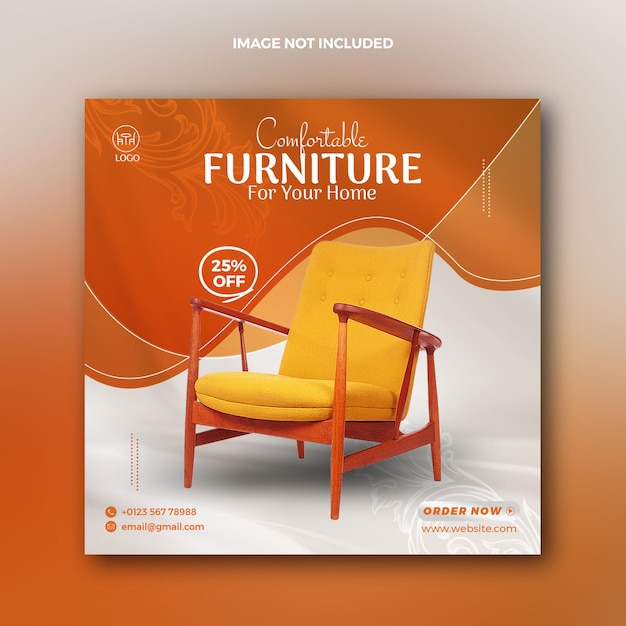 PSD furniture social media post for instagram or home and decor web banner