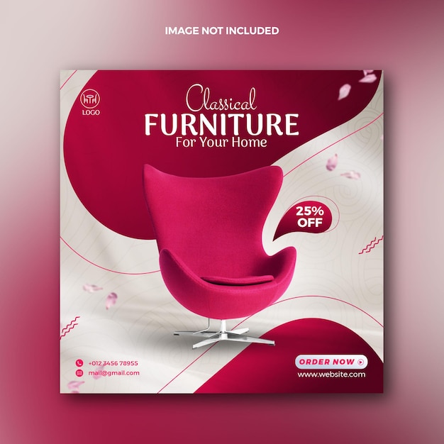 PSD furniture social media post for instagram or home and decor web banner