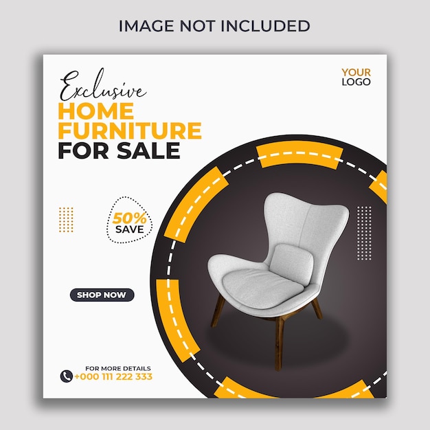 Furniture social media post template design