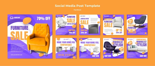 PSD furniture social media post template