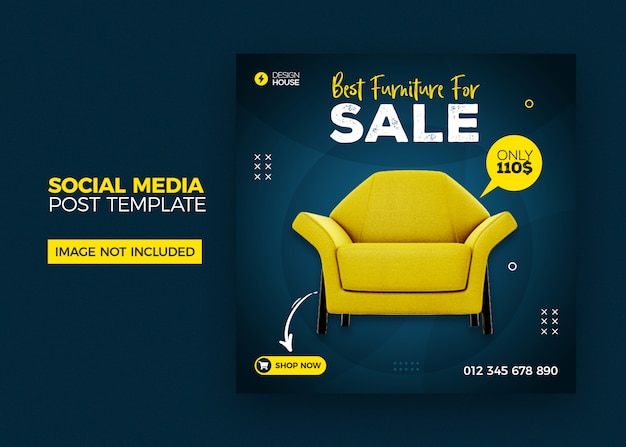 Furniture social media post template