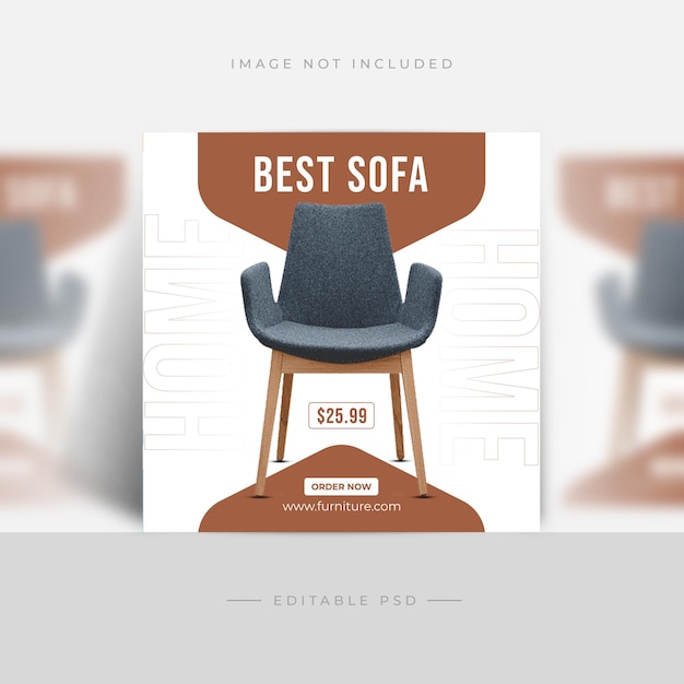 Furniture sofa social media post template design free download