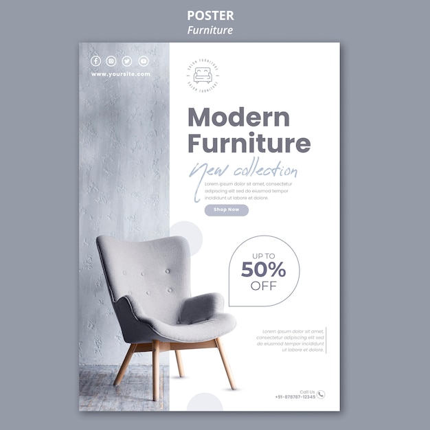 Furniture store poster template