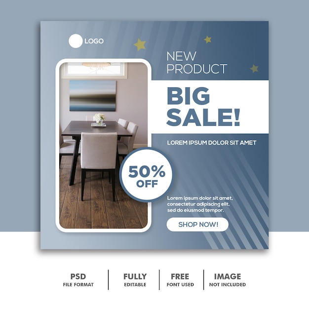 Furniture super sale banner template