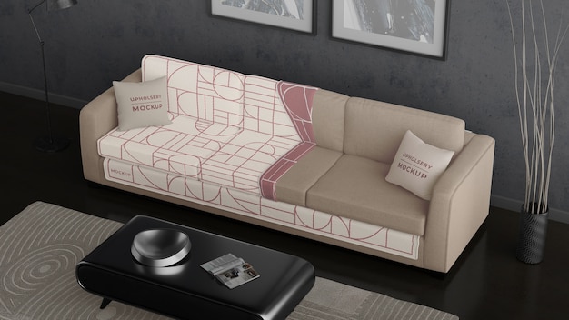 PSD furniture upholstery mockup pattern design