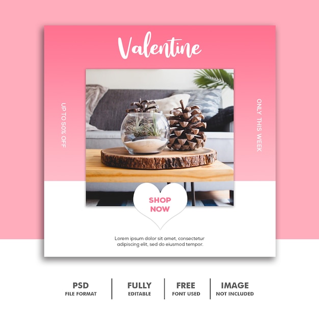 Furniture Valentine Banner Social Media Post