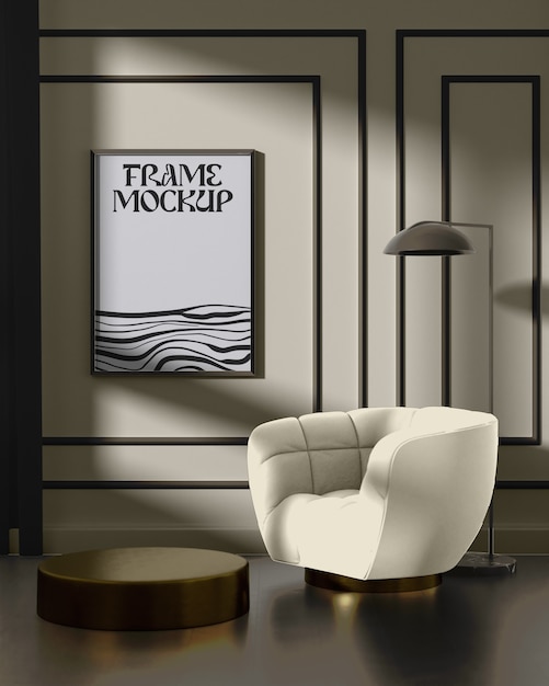 Furniture with frame mockup design