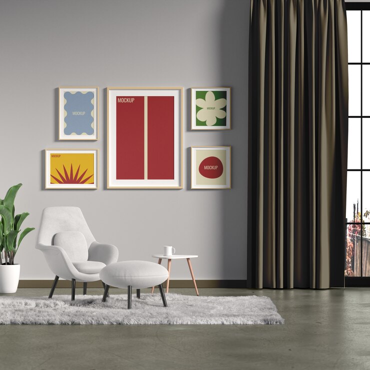 PSD furniture with frame mockup
