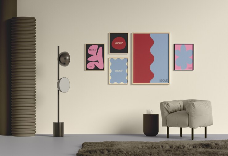 PSD furniture with frame mockup