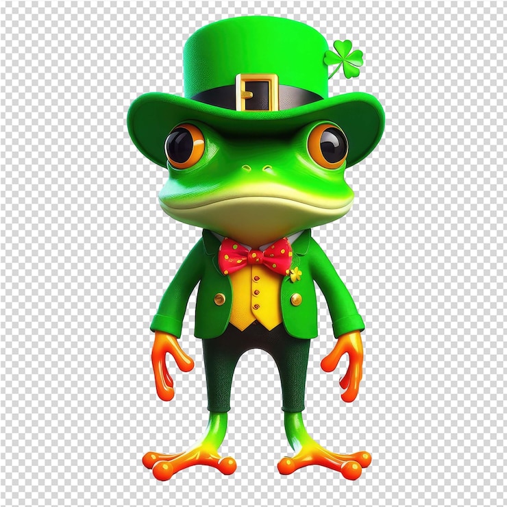 PSD furry festivities 3d animal dressed for st patricks day