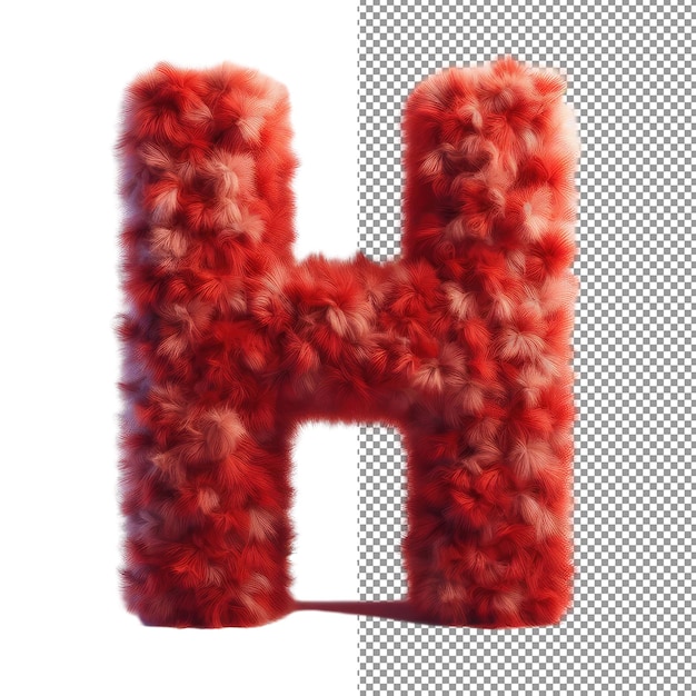 Furry font extravaganza 3d letter with luxurious fur textures on png