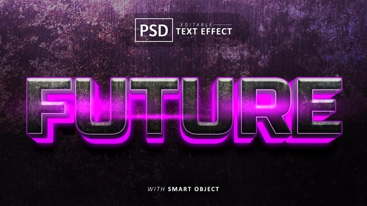 будущий 3d текстовый эффект редактируемый