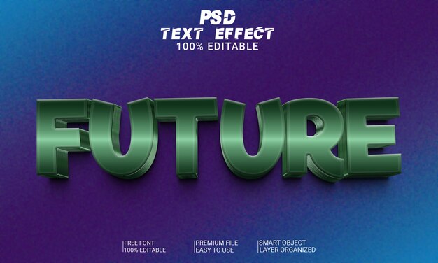 Future 3d text effect psd file