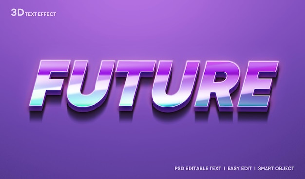 Future 3d text style effect mockup template