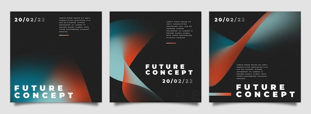 Future concept social media abstract set template