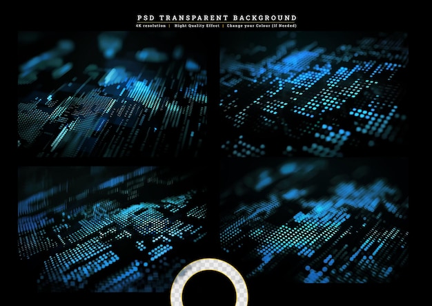 Future digital cyberspace sorting and analysis digital data technology matrix algorithm on transparent background