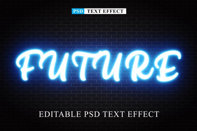 PSD future editable text effect