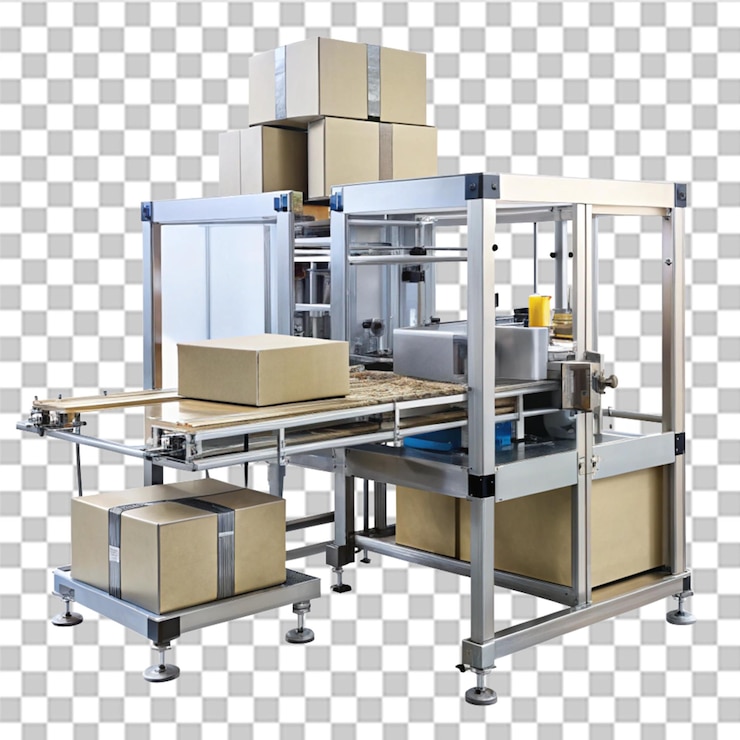 PSD the future of production automated packaging systems isolated on transparent background