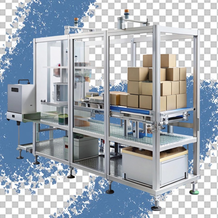 PSD the future of production automated packaging systems on transparent background