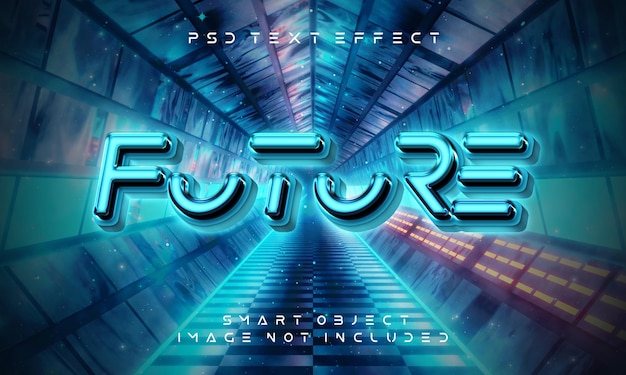 PSD future sci fi technology editable text effect template