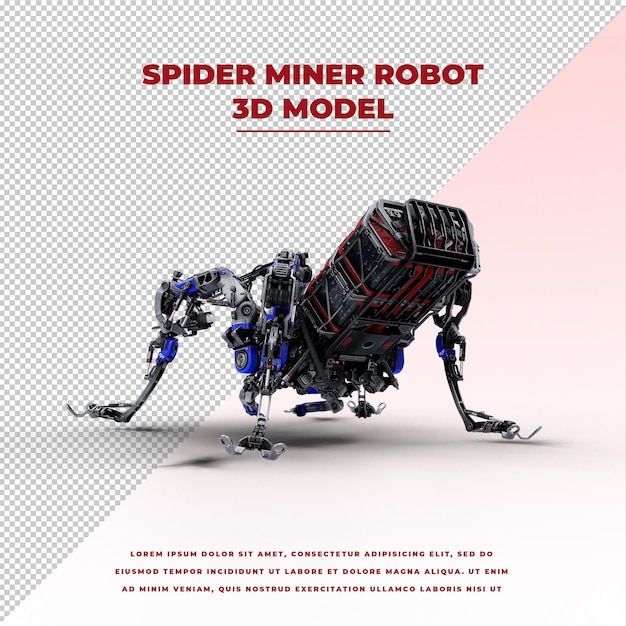 PSD future tech cyberpunk spider miner robot model